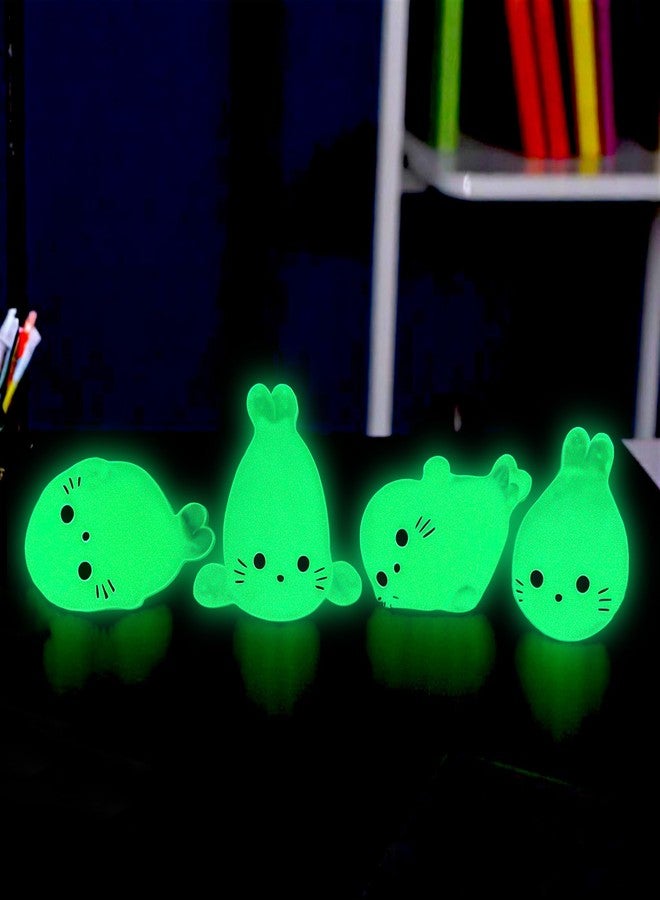 KH866 100pcs Glow-in-The-Dark Mini Resin Ocean Animal Decorations - Luminous Seal Figurines for Fairy Garden, Aquarium, Potted Plants, Desk Display & DIY Crafts - Not a Toy - Image 3